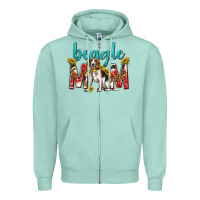 Seafoam western beagle mom Zipper Hoodie - texasbilliewilder