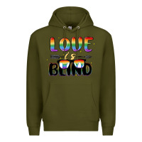 Army Green love is blind Premium Hoodie - MaliasSmallBusiness