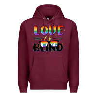 Burgundy love is blind Premium Hoodie - MaliasSmallBusiness