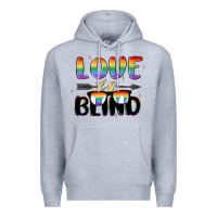 Heather Grey love is blind Premium Hoodie - MaliasSmallBusiness
