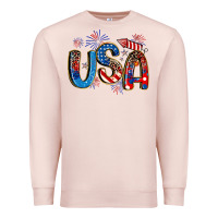 Pale Pink usa 4th of july Premium Sweatshirt - Artiststas