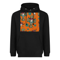 Black western cross and bull skull seamless pattern Heavyweight Hoodie - HRA Design Shop