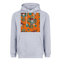 Heather Grey western cross and bull skull seamless pattern Heavyweight Hoodie - HRA Design Shop