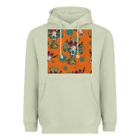 Matcha western cross and bull skull seamless pattern Heavyweight Hoodie - HRA Design Shop