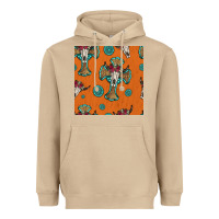 Mushroom western cross and bull skull seamless pattern Heavyweight Hoodie - HRA Design Shop
