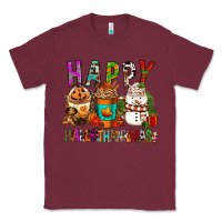 Burgundy Happy hallothankmas coffee cups Classic Tee - FaDigitalArtStudio
