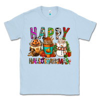 Dusty Blue Happy hallothankmas coffee cups Classic Tee - FaDigitalArtStudio
