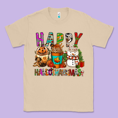 Happy Hallothankmas Coffee Cups Classic Tee Designed By Fadigitalartstudio