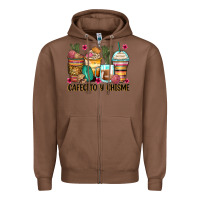 Chestnut cafecito y chisme coffee cups Zipper Hoodie - Zillion Design Studio