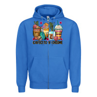 True Royal cafecito y chisme coffee cups Zipper Hoodie - Zillion Design Studio