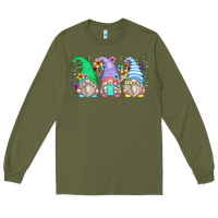 Army Green floral gnomes Long Sleeve Tee - Zillion Design Studio