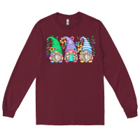 Burgundy floral gnomes Long Sleeve Tee - Zillion Design Studio