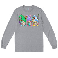 Heather Grey floral gnomes Long Sleeve Tee - Zillion Design Studio