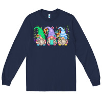 Navy floral gnomes Long Sleeve Tee - Zillion Design Studio