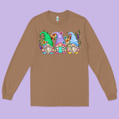 Floral Gnomes Long Sleeve Tee Designed By Zillion Design Studio