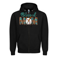 Black western blessed mom with baseball Zipper Hoodie - texasbilliewilder