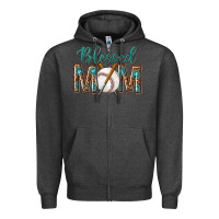 Charcoal Heather western blessed mom with baseball Zipper Hoodie - texasbilliewilder