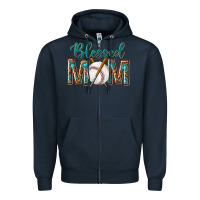 Navy western blessed mom with baseball Zipper Hoodie - texasbilliewilder