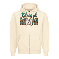Sandshell western blessed mom with baseball Zipper Hoodie - texasbilliewilder