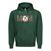 Sports Green western blessed mom with baseball Zipper Hoodie - texasbilliewilder