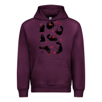 Mauve Wine valentine cat Urban Hoodie - MaliasSmallBusiness