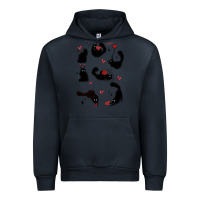 Navy valentine cat Urban Hoodie - MaliasSmallBusiness