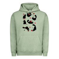 Pigment Oil Green valentine cat Urban Hoodie - MaliasSmallBusiness