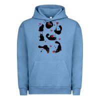 Pigment Pebble Blue valentine cat Urban Hoodie - MaliasSmallBusiness