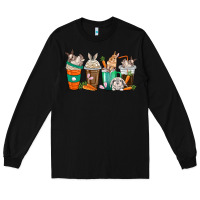 Black rabbit coffee cups Long Sleeve Tee - texasbilliewilder