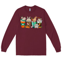 Burgundy rabbit coffee cups Long Sleeve Tee - texasbilliewilder