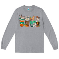 Heather Grey rabbit coffee cups Long Sleeve Tee - texasbilliewilder