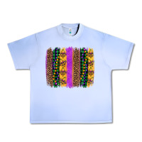 Grape Ice mardi gras fleur de lis and beads brush stroke Urban Heavy Tee - Artiststas