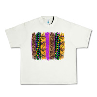 Pistachio mardi gras fleur de lis and beads brush stroke Urban Heavy Tee - Artiststas