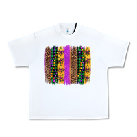 Mardi Gras Fleur De Lis And Beads Brush Stroke Urban Heavy Tee | Teevron