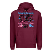 Burgundy twinkle twinkle little star Premium Hoodie - MaliasSmallBusiness