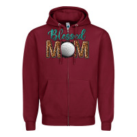 Burgundy western blessed mom with hockey Zipper Hoodie - texasbilliewilder