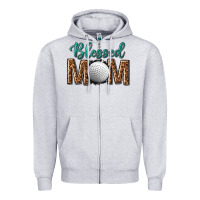 Heather Grey western blessed mom with hockey Zipper Hoodie - texasbilliewilder