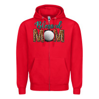 Red western blessed mom with hockey Zipper Hoodie - texasbilliewilder