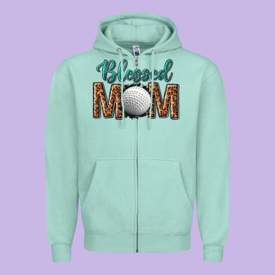Western Blessed Mom With Hockey Zipper Hoodie Designed By Texasbilliewilder