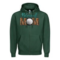 Sports Green western blessed mom with hockey Zipper Hoodie - texasbilliewilder