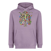 Lavender Christmas Rib Cage Heavyweight Hoodie - FaDigitalArtStudio