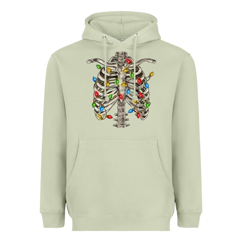 Christmas Rib Cage Heavyweight Hoodie by FaDigitalArtStudio | Teevron