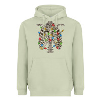 Matcha Christmas Rib Cage Heavyweight Hoodie - FaDigitalArtStudio