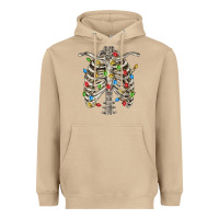 Mushroom Christmas Rib Cage Heavyweight Hoodie - FaDigitalArtStudio