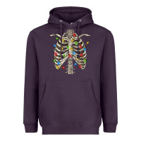 Plum Christmas Rib Cage Heavyweight Hoodie - FaDigitalArtStudio