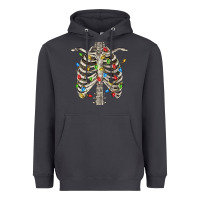 Smoke Christmas Rib Cage Heavyweight Hoodie - FaDigitalArtStudio