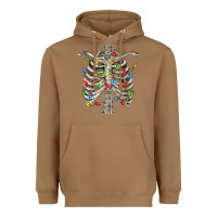 Toasted Coconut Christmas Rib Cage Heavyweight Hoodie - FaDigitalArtStudio