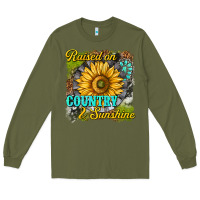 Army Green raised on country and sunshine Long Sleeve Tee - texasbilliewilder