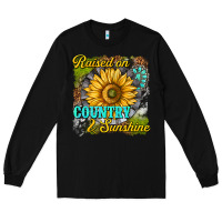 Black raised on country and sunshine Long Sleeve Tee - texasbilliewilder