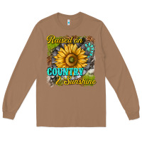 Toasted Coconut raised on country and sunshine Long Sleeve Tee - texasbilliewilder